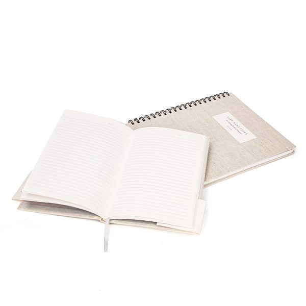 New Design Cloth Notebook Printing Logo Custom Hardcover Socialcontent Operator Work Plan Binding Journal Planner - Imagen 3