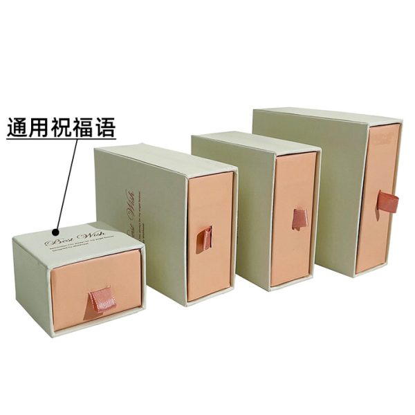 Drawer Earrings Necklace Packing Box Bracelet Ring Jewelry Pull-out Paper Box Pink White Jewelry Drawer Packing Box - Image 4