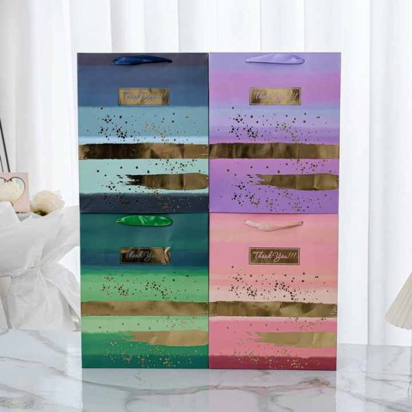 Custom Luxury Gift Packing Bag Gold Silver Shimmer Designed Glitter Paper Carrier Girl for Birthday Party - Image 6