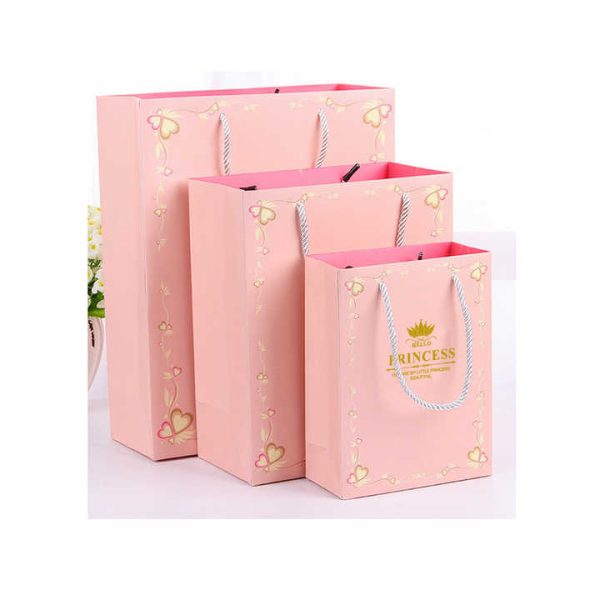 Custom Logo Printed Gift Paper Bags Personalized Luxury Shopping Paper Bag With Logo Print Pink  for Packing - Image 3