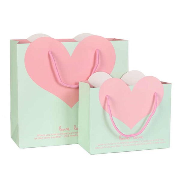 Hot Sale Red Heart Paper Bags Shaped White Cardboard Handle pink Shopping Bag Gift Packing for Small Business - Image 3